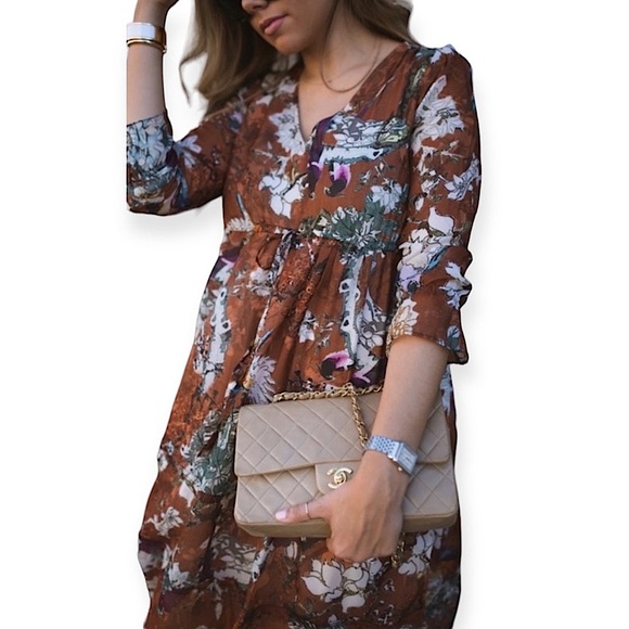 Anthropologie Hemant & Nandita Zeri Peasant Midi Dress - Picture 14 of 15